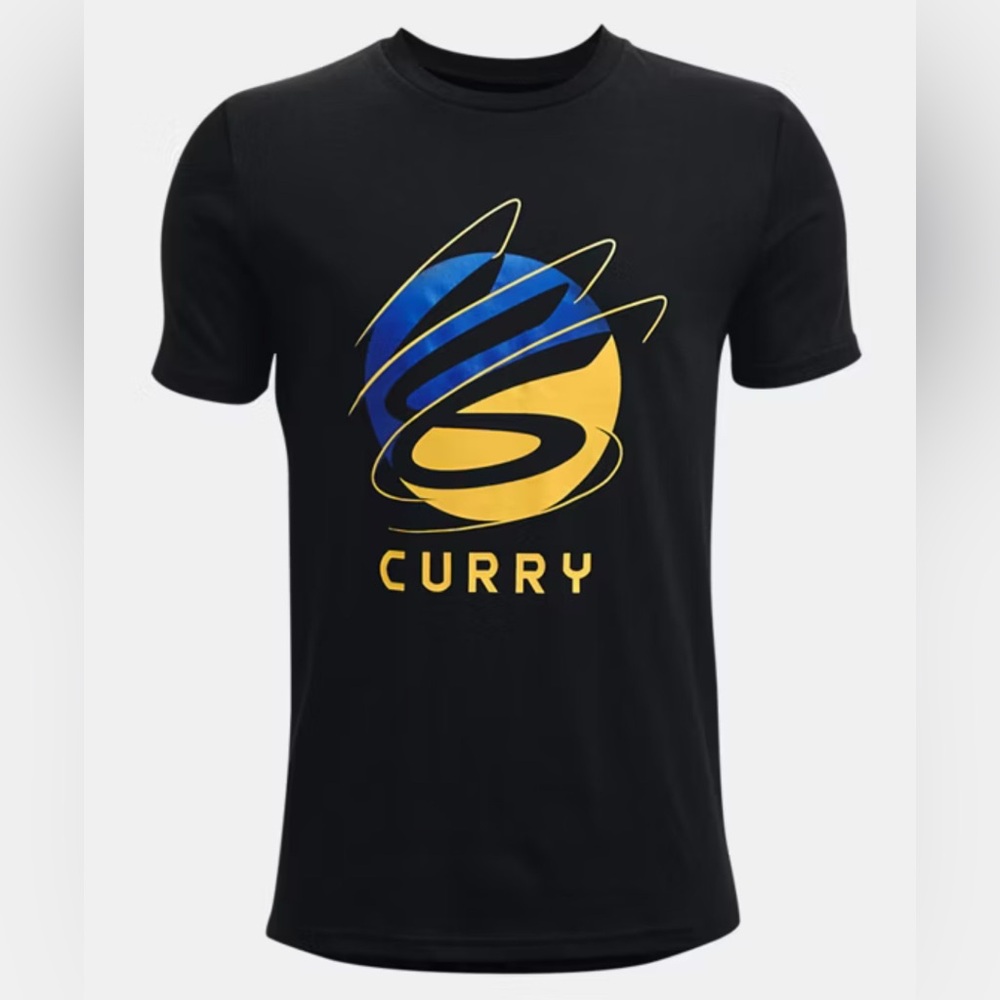 UNDER ARMOUR STEPH CURRY LOGO BLACK T SHIRT SIZE MEDIUM